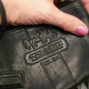 Leather Coach Wristlet